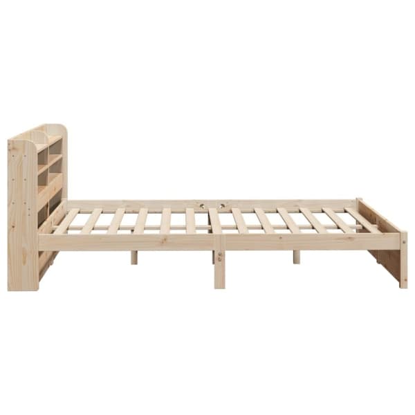vidaXL sengeramme med sengegavl 150x200 cm massivt fyrretræ