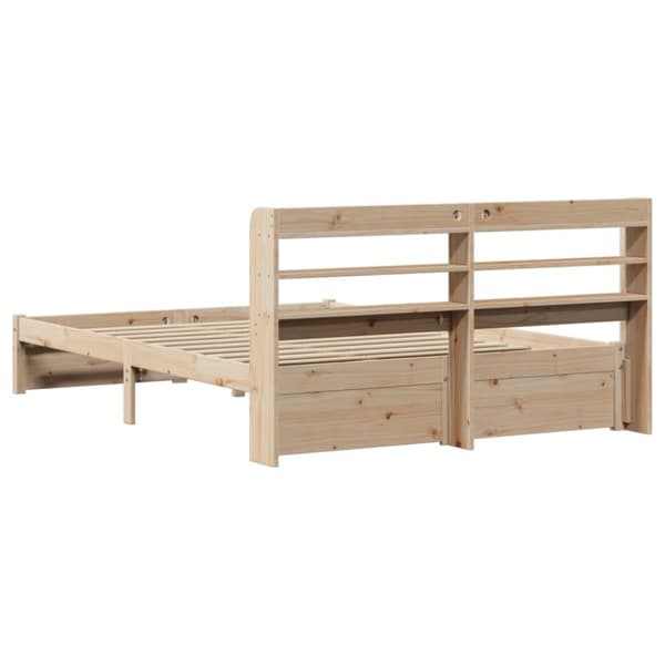 vidaXL sengeramme med sengegavl 150x200 cm massivt fyrretræ