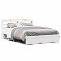 Miniatyrbilde 3 av 11: vidaXL Sengeramme med hodegavl hvit 150x200 cm heltre furu