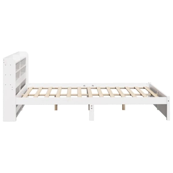 vidaXL Sengeramme med hodegavl hvit 150x200 cm heltre furu