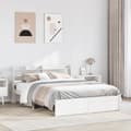 Miniatyrbilde 2 av 11: vidaXL Sengeramme med hodegavl hvit 150x200 cm heltre furu