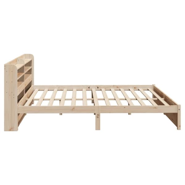 vidaXL Sängram med huvudgavel 200x200 cm massiv furu