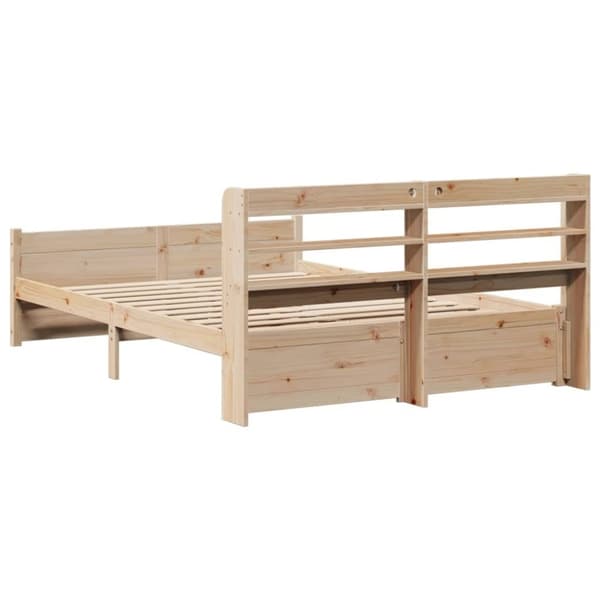 vidaXL Sengeramme med hodegavl 150x200 cm heltre furu