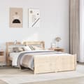 Miniatyrbilde 2 av 11: vidaXL Sengeramme med hodegavl 150x200 cm heltre furu