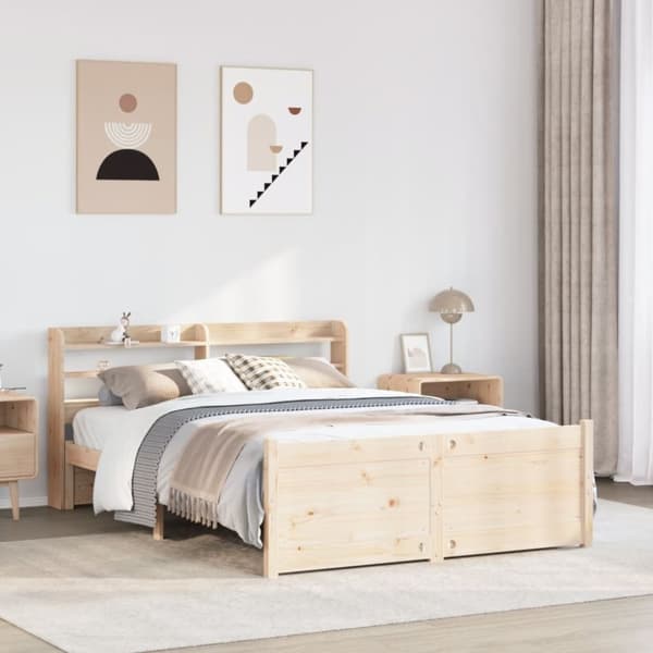 vidaXL Sengeramme med hodegavl 150x200 cm heltre furu