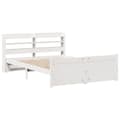 Miniatyrbilde 4 av 11: vidaXL Sengeramme med hodegavl hvit 140x200 cm heltre furu