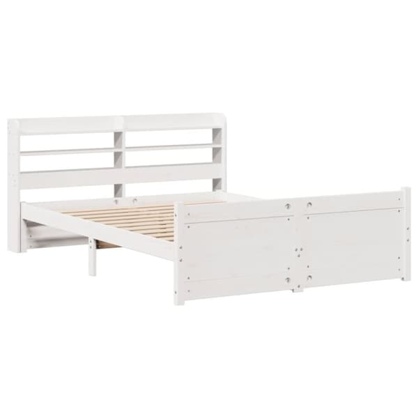 vidaXL Sengeramme med hodegavl hvit 140x200 cm heltre furu