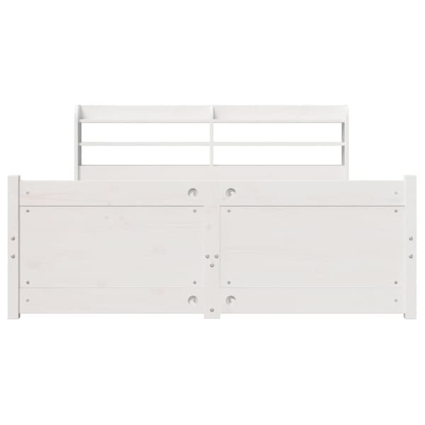 vidaXL Sengeramme med hodegavl hvit 140x200 cm heltre furu