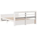 Miniatyrbilde 9 av 11: vidaXL Sengeramme med hodegavl hvit 140x200 cm heltre furu