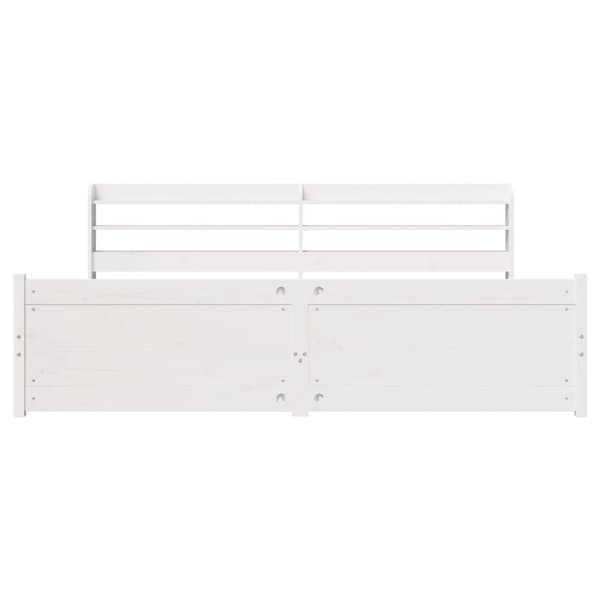 vidaXL Sengeramme med hodegavl hvit 180x200 cm heltre furu