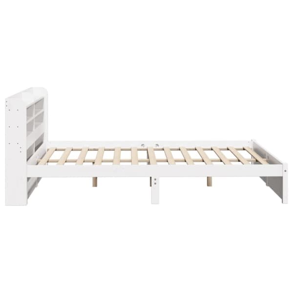 vidaXL Sengeramme med hodegavl hvit 160x200 cm heltre furu