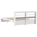 Miniatyrbilde 9 av 11: vidaXL Sengeramme med hodegavl hvit 160x200 cm heltre furu