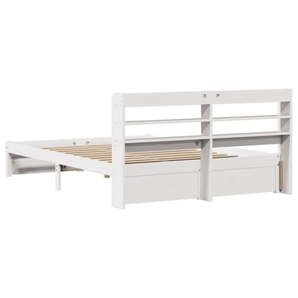 vidaXL Sengeramme med hodegavl hvit 160x200 cm heltre furu