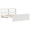 Miniatyrbilde 4 av 11: vidaXL Sengeramme med hodegavl hvit 160x200 cm heltre furu