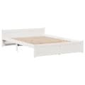 Miniatyrbilde 5 av 11: vidaXL Sengeramme med hodegavl hvit 160x200 cm heltre furu