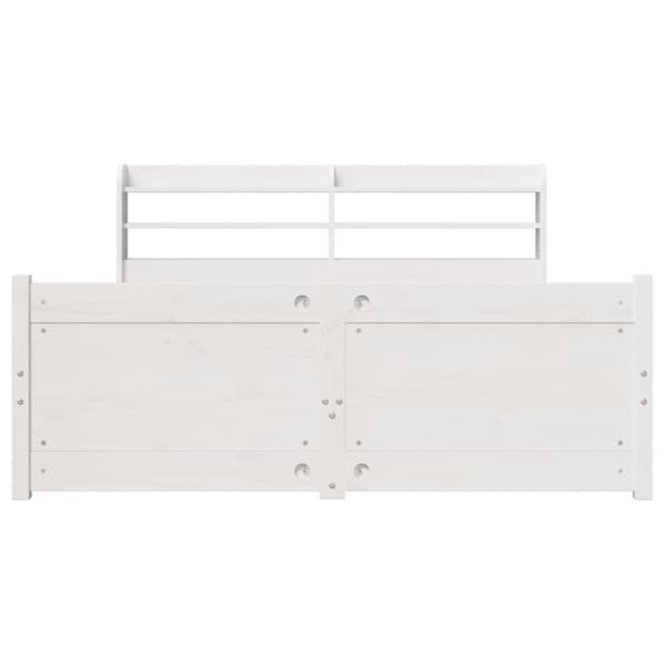 vidaXL Sengeramme med hodegavl hvit 160x200 cm heltre furu
