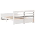 Miniatyrbilde 9 av 11: vidaXL Sengeramme med hodegavl hvit 160x200 cm heltre furu