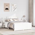 Miniatyrbilde 2 av 11: vidaXL Sengeramme med hodegavl hvit 160x200 cm heltre furu