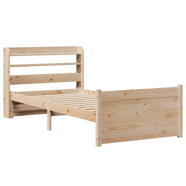 vidaXL Sengeramme med hodegavl 75x190 cm heltre furu