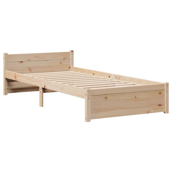 vidaXL Sengeramme med hodegavl 75x190 cm heltre furu