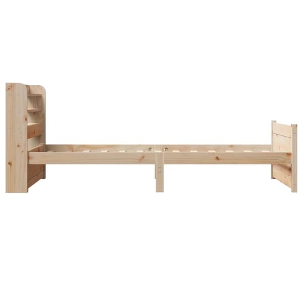 vidaXL Sengeramme med hodegavl 75x190 cm heltre furu