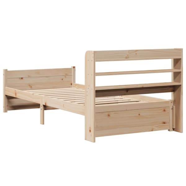 vidaXL Sengeramme med hodegavl 75x190 cm heltre furu