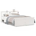 Miniatyrbilde 3 av 11: vidaXL Sengeramme med hodegavl hvit 140x190 cm heltre furu