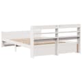 Miniatyrbilde 9 av 11: vidaXL Sengeramme med hodegavl hvit 140x190 cm heltre furu
