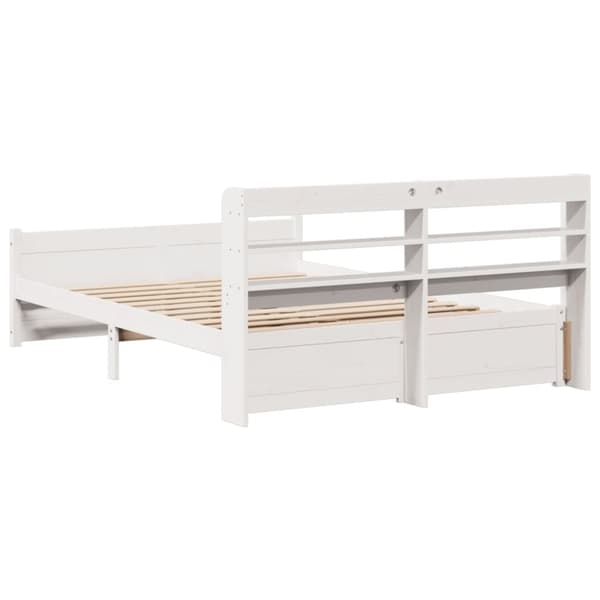 vidaXL Sengeramme med hodegavl hvit 140x190 cm heltre furu