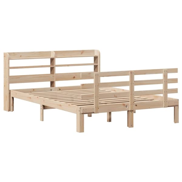 vidaXL Sengeramme med hodegavl 140x190 cm heltre furu