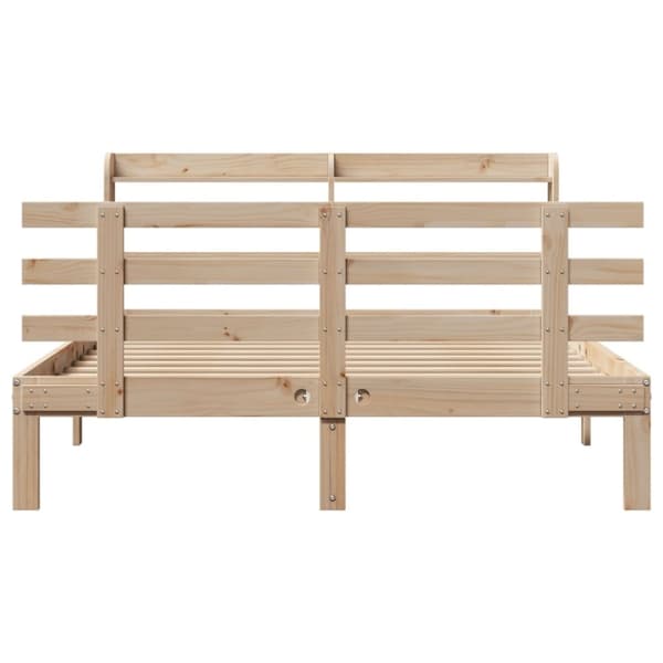 vidaXL Sengeramme med hodegavl 140x190 cm heltre furu