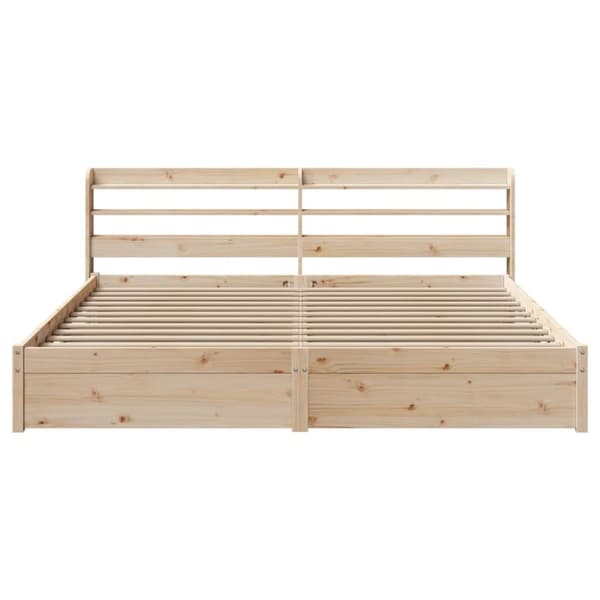 vidaXL Sengeramme med hodegavl 180x200 cm heltre furu
