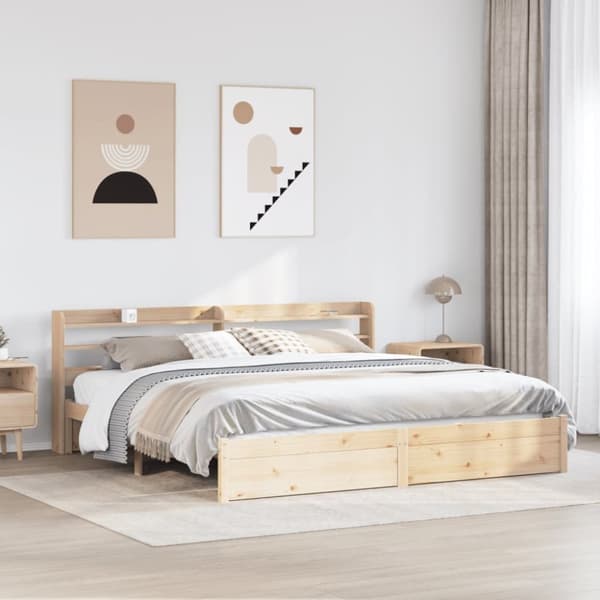 vidaXL Sengeramme med hodegavl 180x200 cm heltre furu