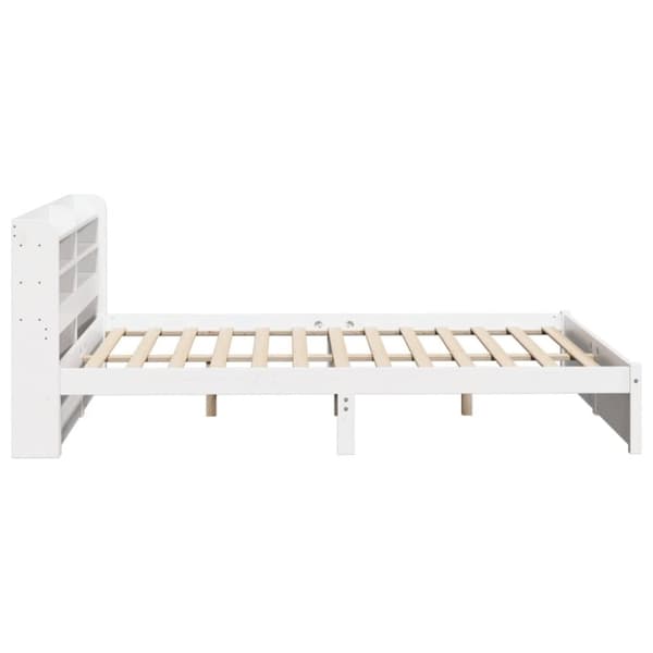 vidaXL Sängram med huvudgavel utan madrass vit 140x200 cm