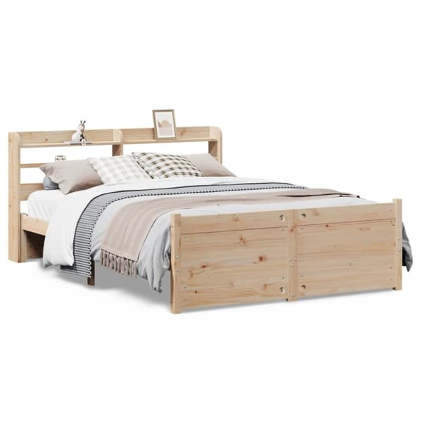 vidaXL Sengeramme med hodegavl 120x200 cm heltre furu