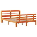 Miniatyrbilde 4 av 11: vidaXL Sengeramme med hodegavl voksbrun 140x200 cm heltre furu