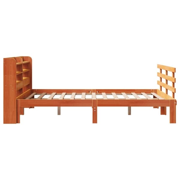vidaXL Sengeramme med hodegavl voksbrun 140x200 cm heltre furu