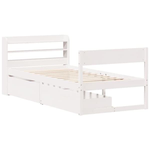vidaXL Sengeramme uten madrass hvit 100x200 cm heltre furu