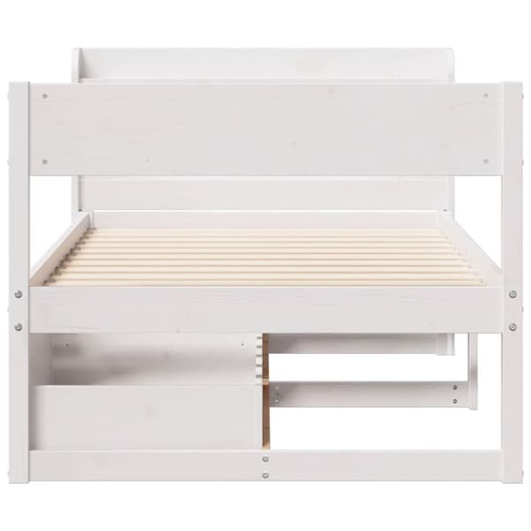 vidaXL Sengeramme uten madrass hvit 100x200 cm heltre furu