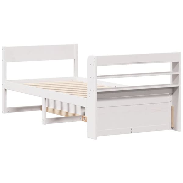 vidaXL Sengeramme uten madrass hvit 100x200 cm heltre furu