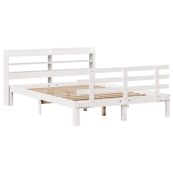 vidaXL Sengeramme med hovedgærde uden madras Hvid 120x200 cm