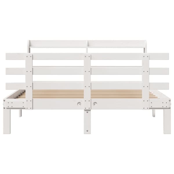 vidaXL Sengeramme med hovedgærde uden madras Hvid 120x200 cm