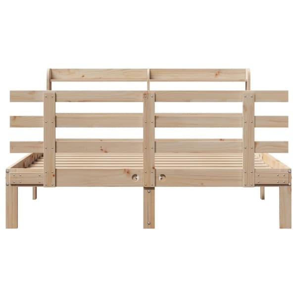 vidaXL sengeramme med sengegavl 150x200 cm massivt fyrretræ