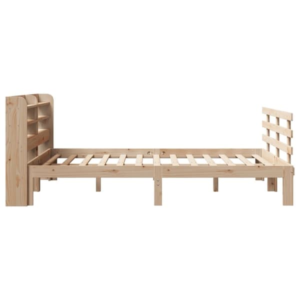 vidaXL sengeramme med sengegavl 150x200 cm massivt fyrretræ