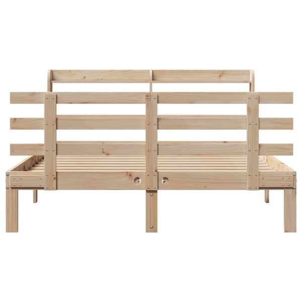 vidaXL Sengeramme med hodegavl 140x200 cm heltre furu
