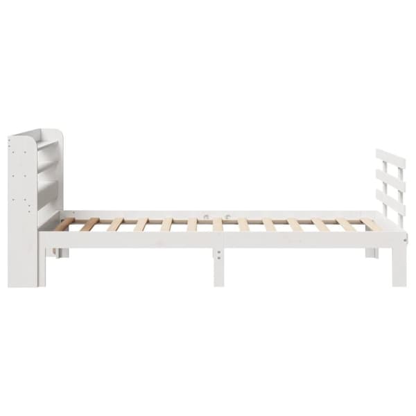 vidaXL Sengeramme med hodegavl hvit 100x200 cm heltre furu
