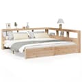 Miniatyrbilde 3 av 11: vidaXL Seng med bokhylle uten madrass 180x200 cm heltre furu