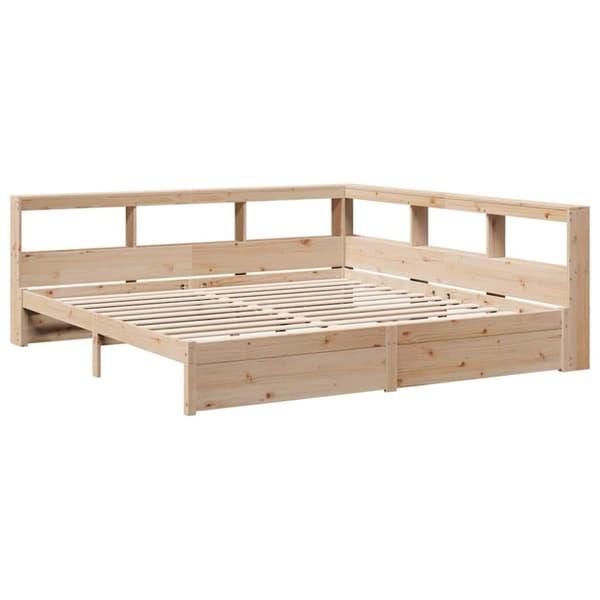 vidaXL Seng med bokhylle uten madrass 180x200 cm heltre furu