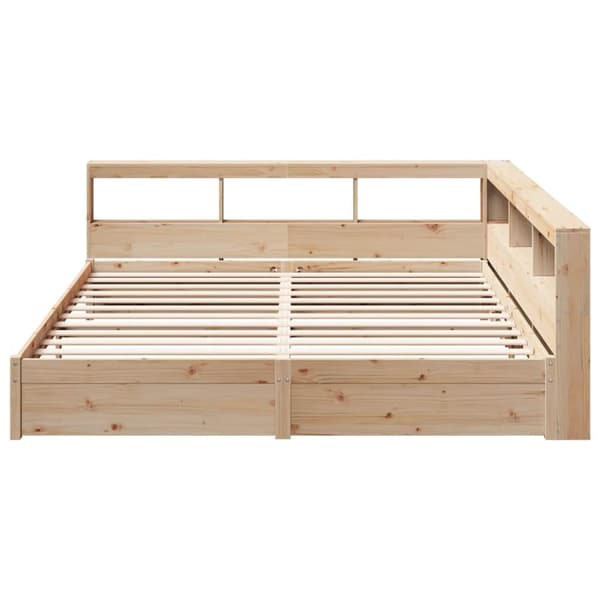 vidaXL Seng med bokhylle uten madrass 180x200 cm heltre furu