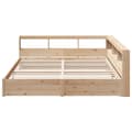 Miniatyrbilde 6 av 11: vidaXL Seng med bokhylle uten madrass 180x200 cm heltre furu